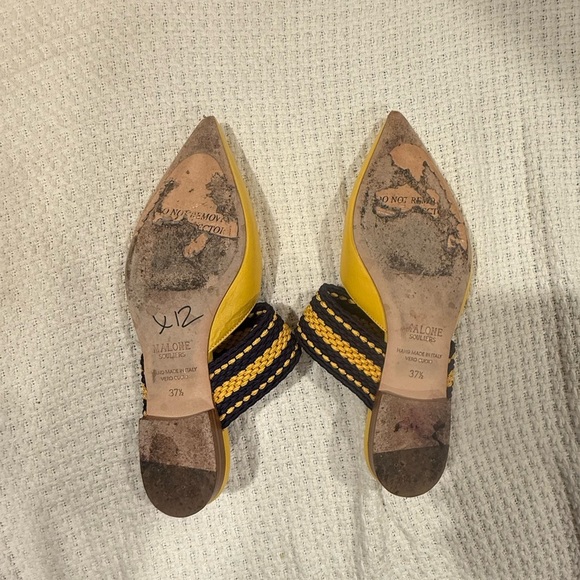 Malone Souliers X ROKSANDA 37/5 ITALY Yellow and Black Mules - Picture 4 of 15